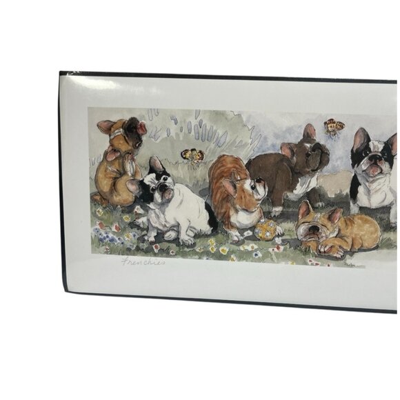 Frenchies Signed Numbered‎ Print Enid Groves 12/900 25x7.5 French Bulldog Art - Picture 2 of 7
